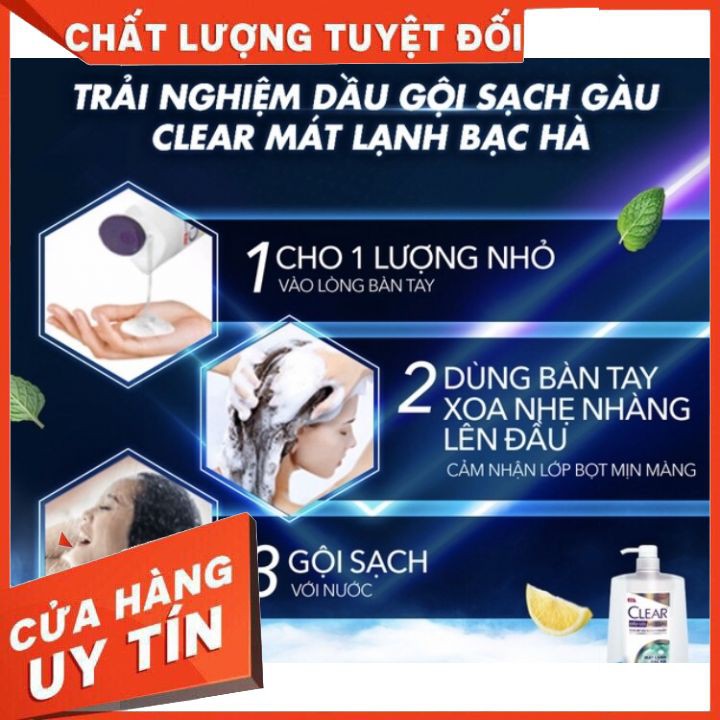 Dầu Gội Sạch Gàu CLEAR Mát Lạnh Bạc Hà  hàng công ty giup da đàu sảng khoái mát lạnh sạch gàu hết ngứa