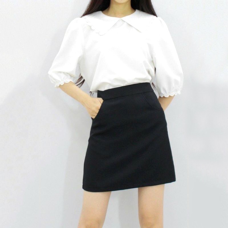 Chân váy chữ A ngắn 2 túi có quần lót trong - Chất vải tuyết mưa loại đẹp | BigBuy360 - bigbuy360.vn