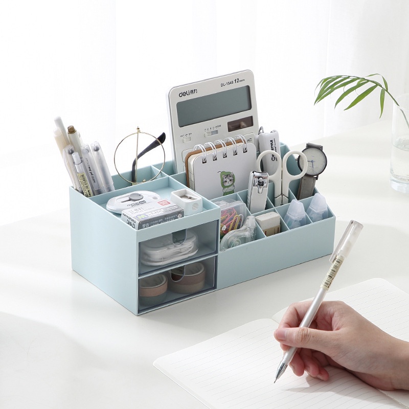 Kệ Đựng Đồ Mĩ Phẩm, Dụng Cụ Học Tập Mini 3 Tầng Cao Cấp Chia Ô Nhiều Tiện Ích P005