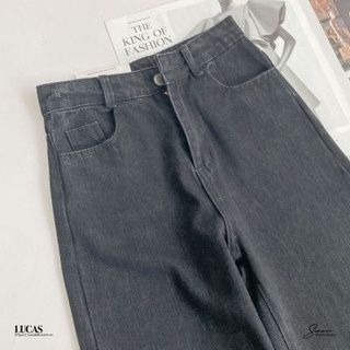 Quần jeans đen baggy dài basic