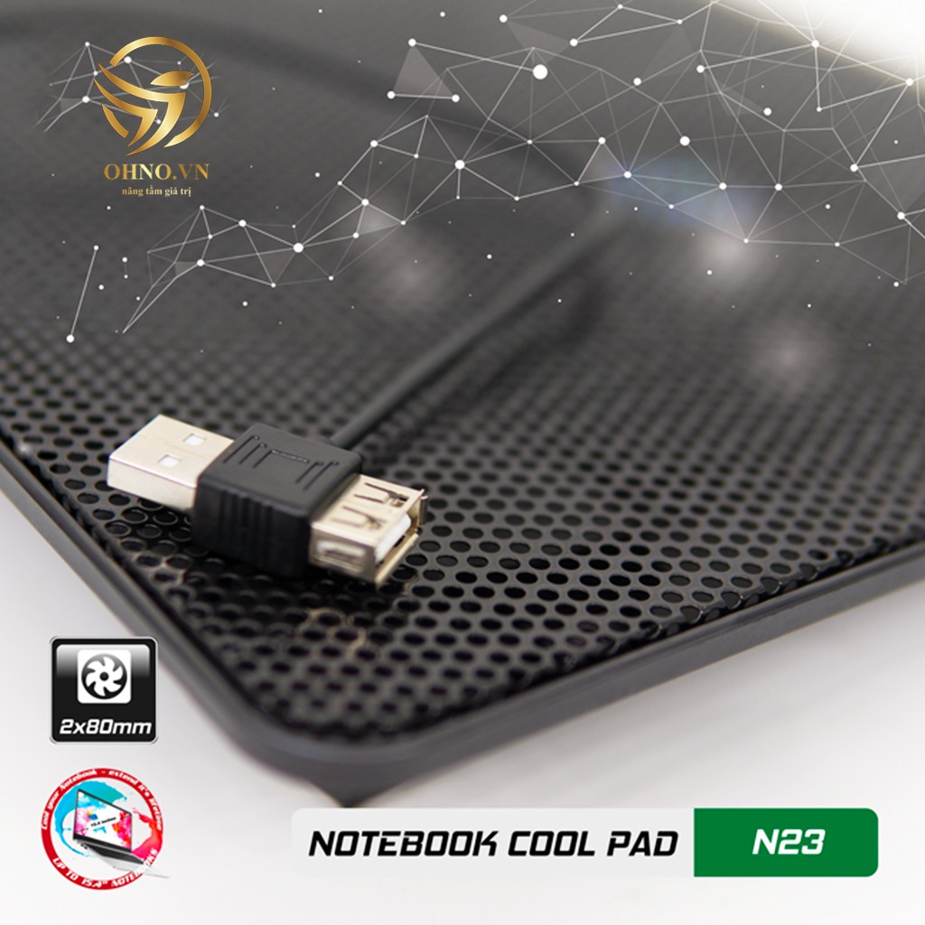 Đế Quạt Tản Nhiệt Laptop Gaming Cooler Master N23 2 FAN Chính Hãng Quạt Đế Tản Nhiệt Lap Top – OHNO Việt Nam