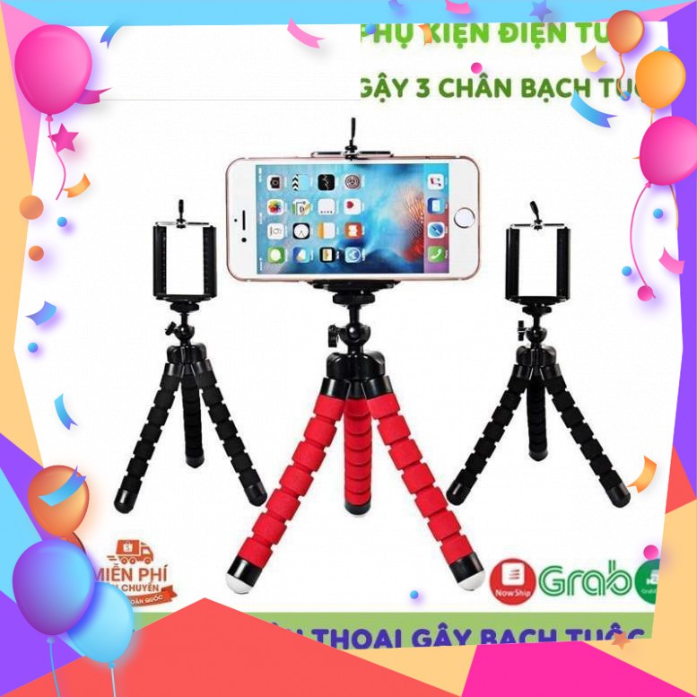 Tripod Bạch Tuộc 3 Chân Để Điện Thoại Để Bàn, Cầm Tay, Tặng Kèm Kẹp Điện Thoại