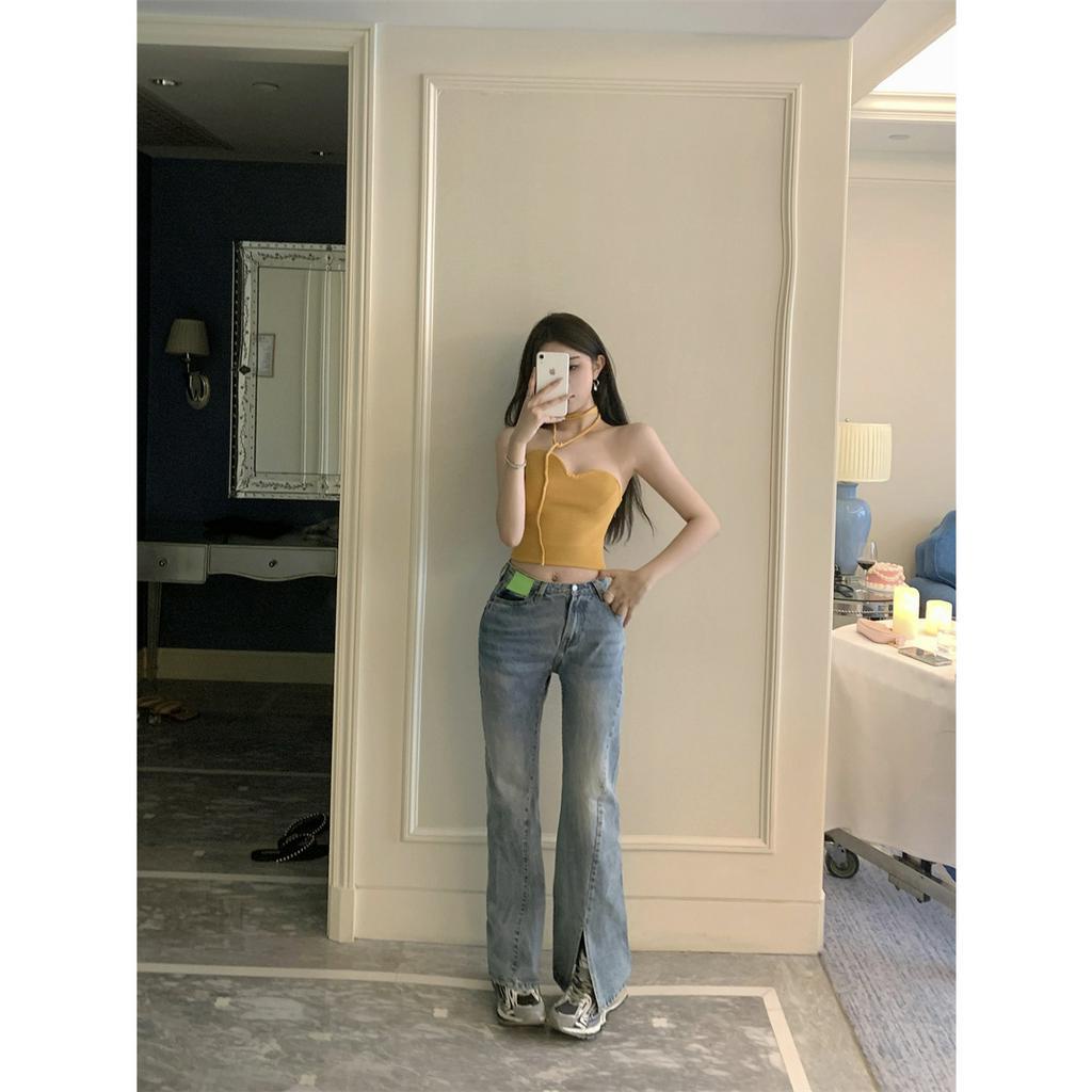 Áo Croptop Trễ Vai Màu Trơn Dáng Ôm Thời Trang Mùa Hè Quyến Rũ Cho Nữ