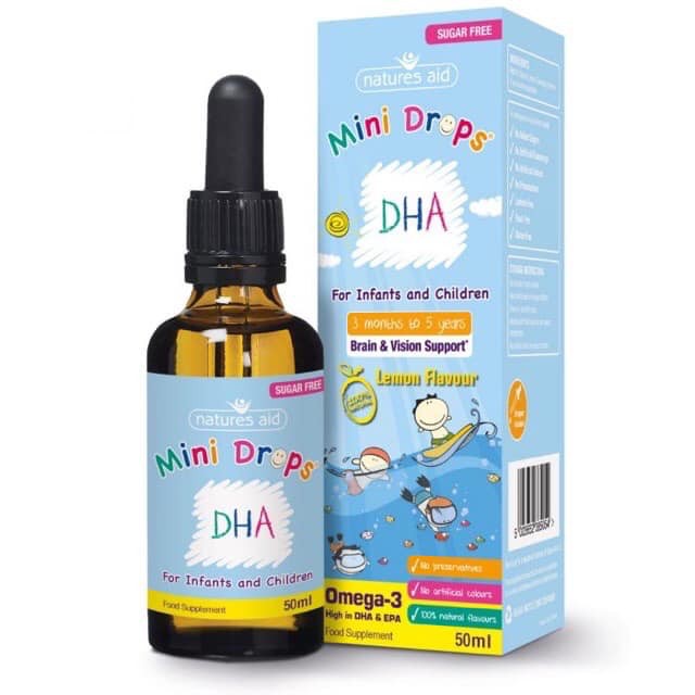 Vitamin Natures Aid DHA Drops (50ml) Của Anh/ dha cho bé