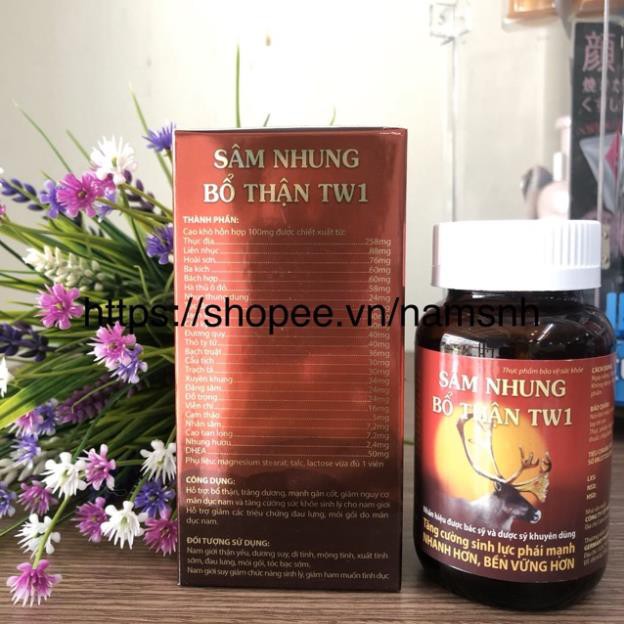 Sâm nhung bổ thận TW1 Bổ thận, tráng dương, mạnh gân cốt Lọ 30 viên