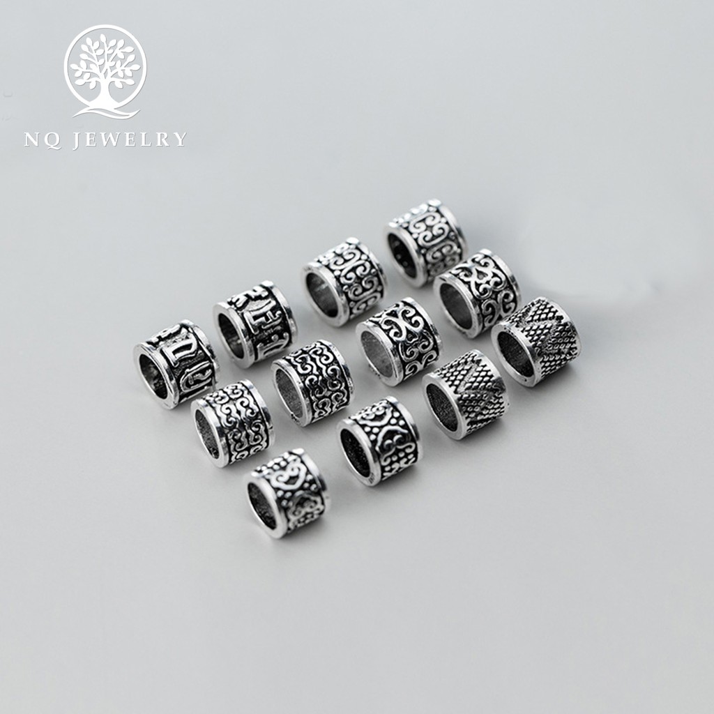 Charm chặn hạt họa tiết hoa văn - NQ Jewelry