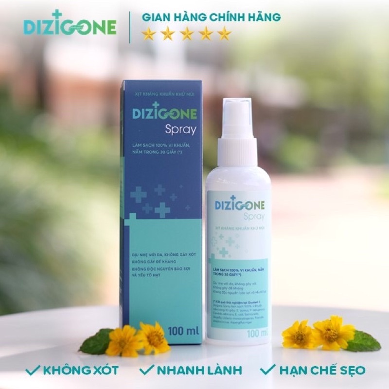 Dizigone spray 100ml xịt kháng khuẩn, tái tạo da, ngăn ngừa sẹo - CN106