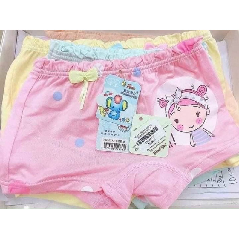 Quần chíp đùi cho bé gái, hàng cotton kháng khuẩn, chất liệu mịn đẹp, co giãn đàn hồi tốt