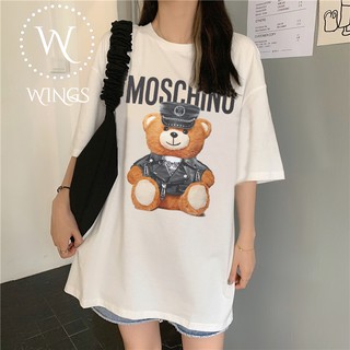 Áo thun nữ fom rộng oversize gấu moschino full box