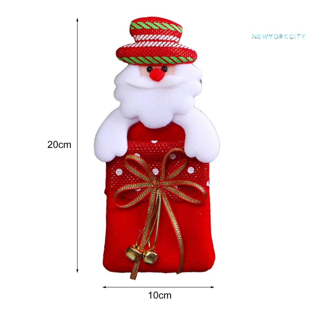 Ny-túi Đựng Kẹo Làm Việc Mịn Màng Bằng Vải Họa Tiết Cây Treo Trong Nhà Giáng Sinh