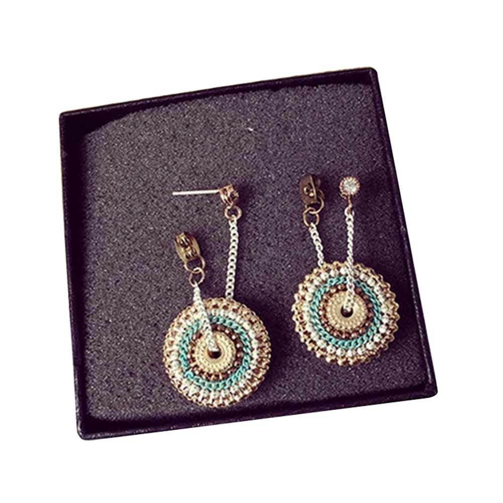 Khuyên tai mặt tròn kiểu đong đưa thời trang cổ điển thanh lịch