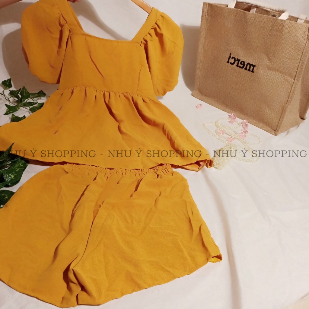 Set bộ đũi quần đùi mát rượi mùa hè free size dưới 52kg hình trải sàn chụp thật_d70TP