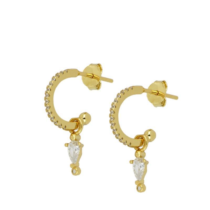 Khuyên Tai Đính Đá Zircon Đơn Giản Phong Cách Hàn Quốc Thời Trang Không Gây Dị Ứng