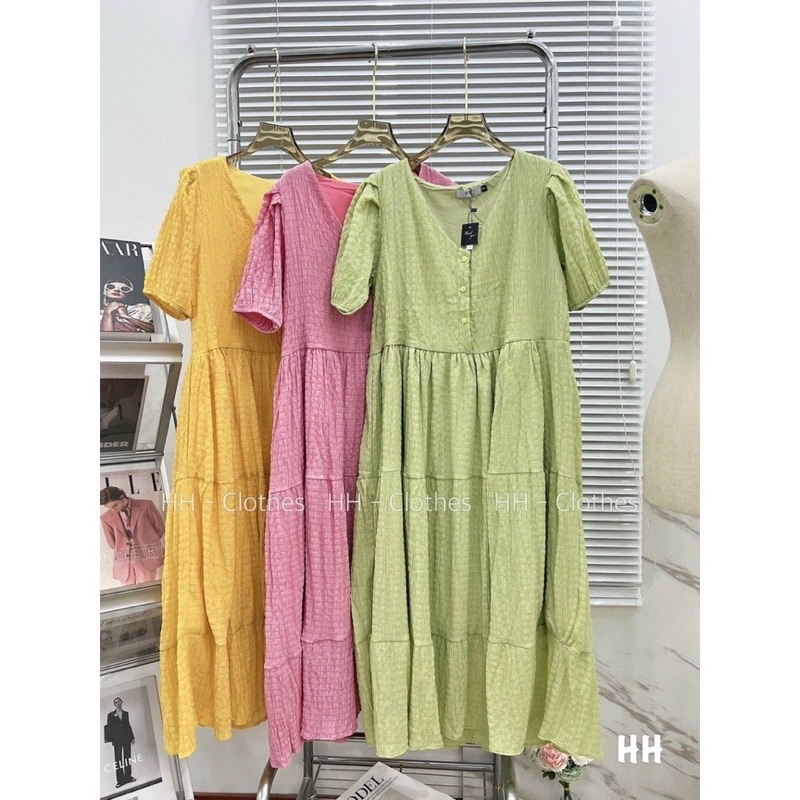 Váy bầu thời trang đẹp mùa hè mát Aidenshop đầm bầu công sở midi