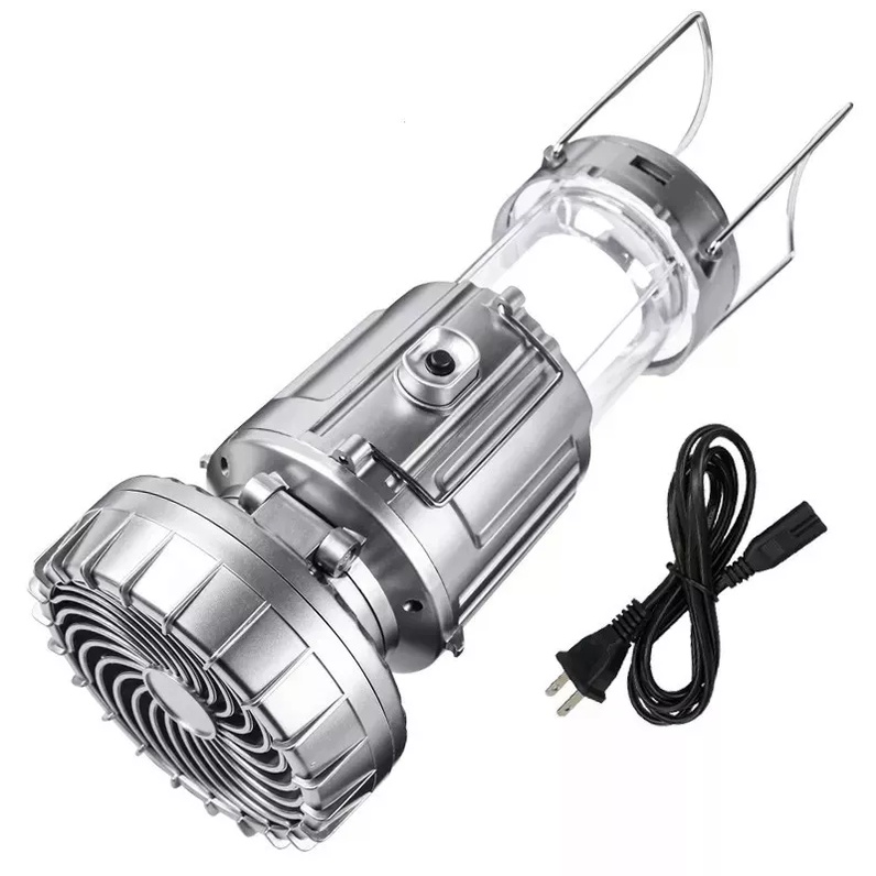 Đèn năng lượng mặt trời đèn tích điện 3in1 đèn chiếu sáng kèm quạt tích điện và sạc điện thoại vô cùng tiện lợi vovoco