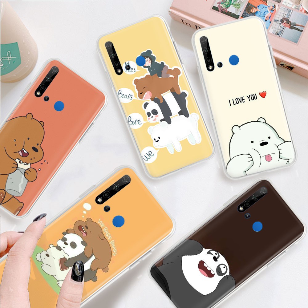 Ốp Điện Thoại Trong Suốt Họa Tiết We Bare Bear Cho Motorola Moto G4 G5 Plus G5S G6 Z3 Play Tb147