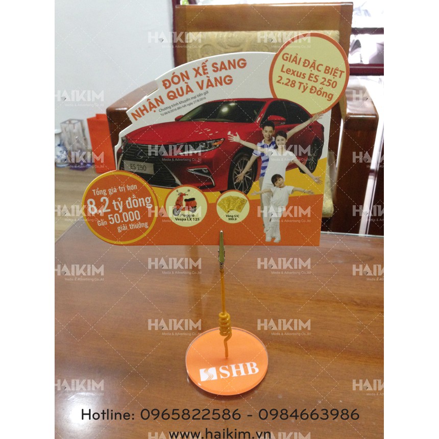 Kẹp để bàn, chân đế kẹp hình in, chân đế miac quảng cáo, wobbler để bàn - ĐẾ MICA ĐỦ MÀU: CD03