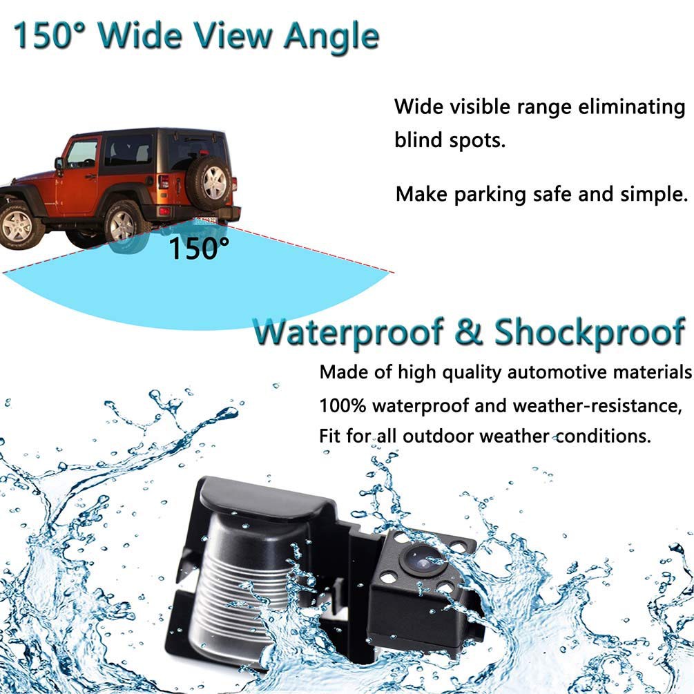 1 Camera Lùi Xe Cho Jeep Wrangler 2007-2018 Chống Thấm Nước