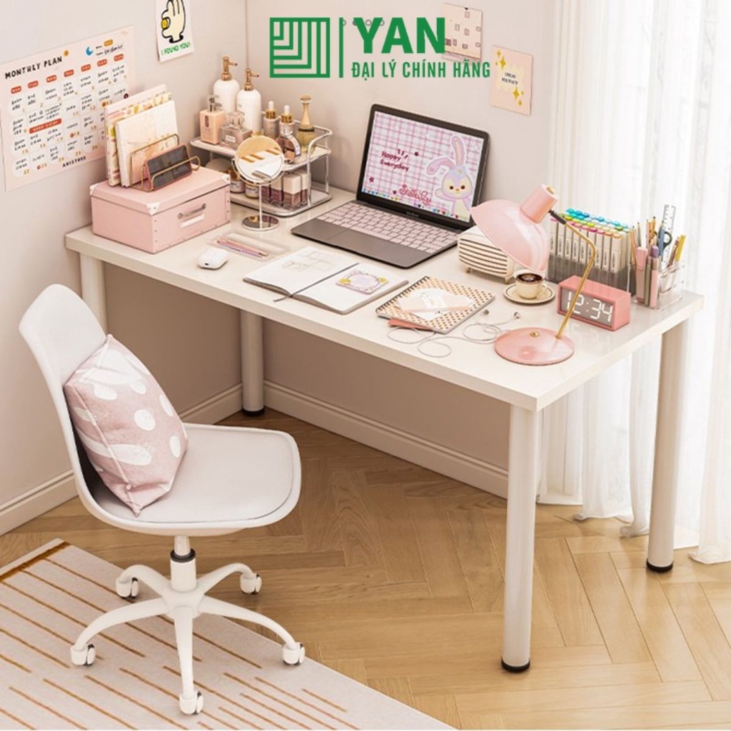 Bàn học, làm việc mặt gỗ chân sắt chắc chắn kết hợp bàn ăn tiện lợi phong cách đơn giản - gm62