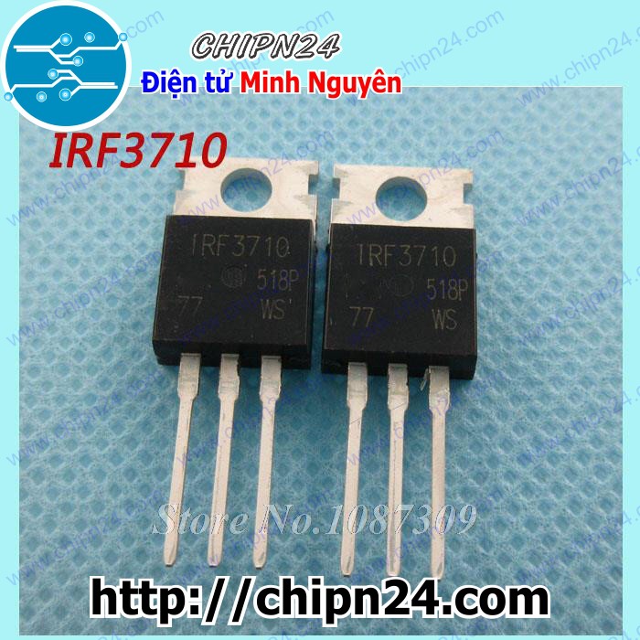 [2 CON] Mosfet IRF3710 TO-220 57A 100V Kênh N (F3710 3710) (Linh kiện điện tử)