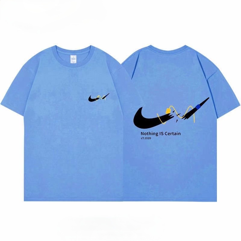 Áo Thun Tay Ngắn Cổ Tròn Dáng Rộng Chất Liệu Cotton Phong Cách Hàn Quốc Cho Cặp Đôi