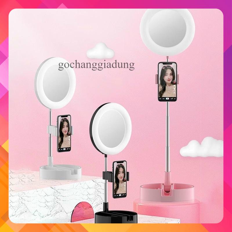 ĐÈN LED LIVESTREAM G3 TÍCH HỢP GƯƠNG TRANG ĐIỂM KÈM GIÁ ĐỠ ĐIỆN THOẠI ĐỂ BÀN CÓ THỂ GẤM GỌN ĐA NĂNG