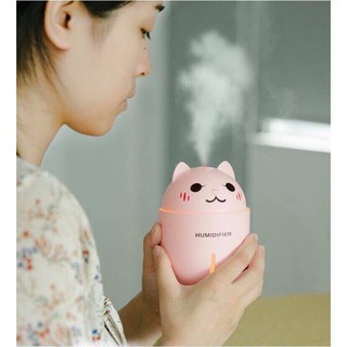 Máy phun sương tạo độ ẩm mèo, khuếch tán tinh dầu kèm đèn Led và quạt mini siêu Cute