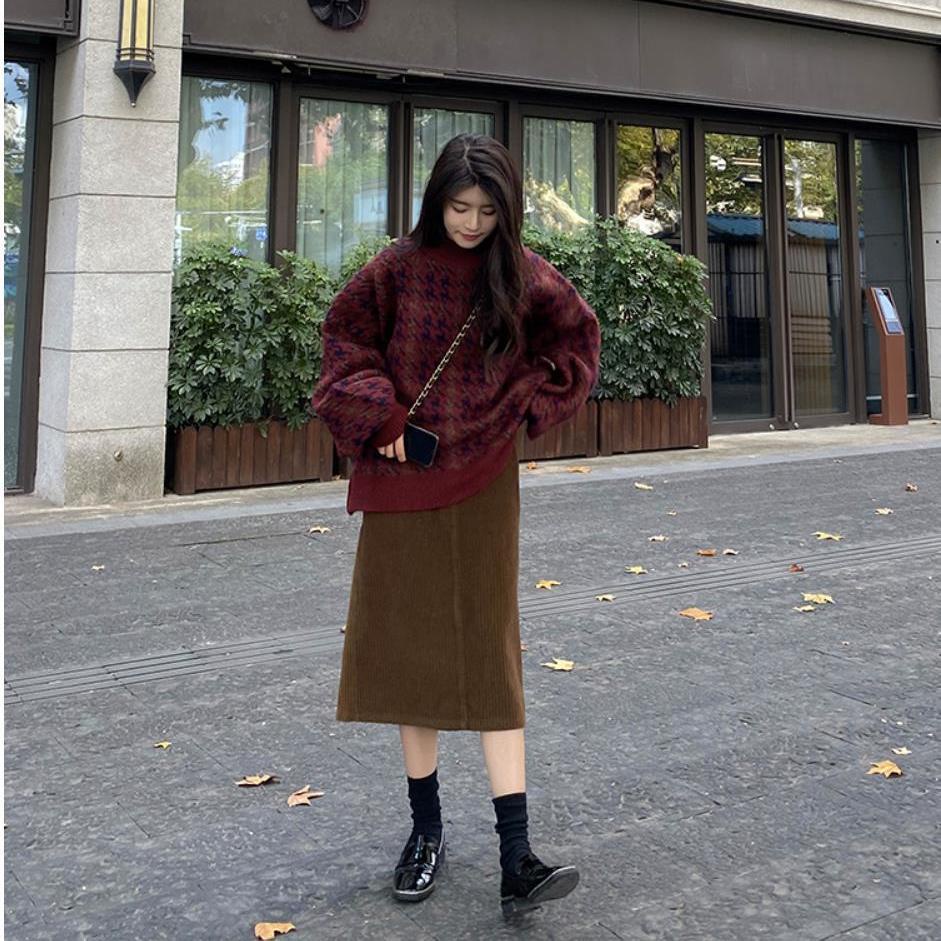 Áo Len Nữ Dài Tay Cổ Tròn Form Rộng Thời Trang Hàn