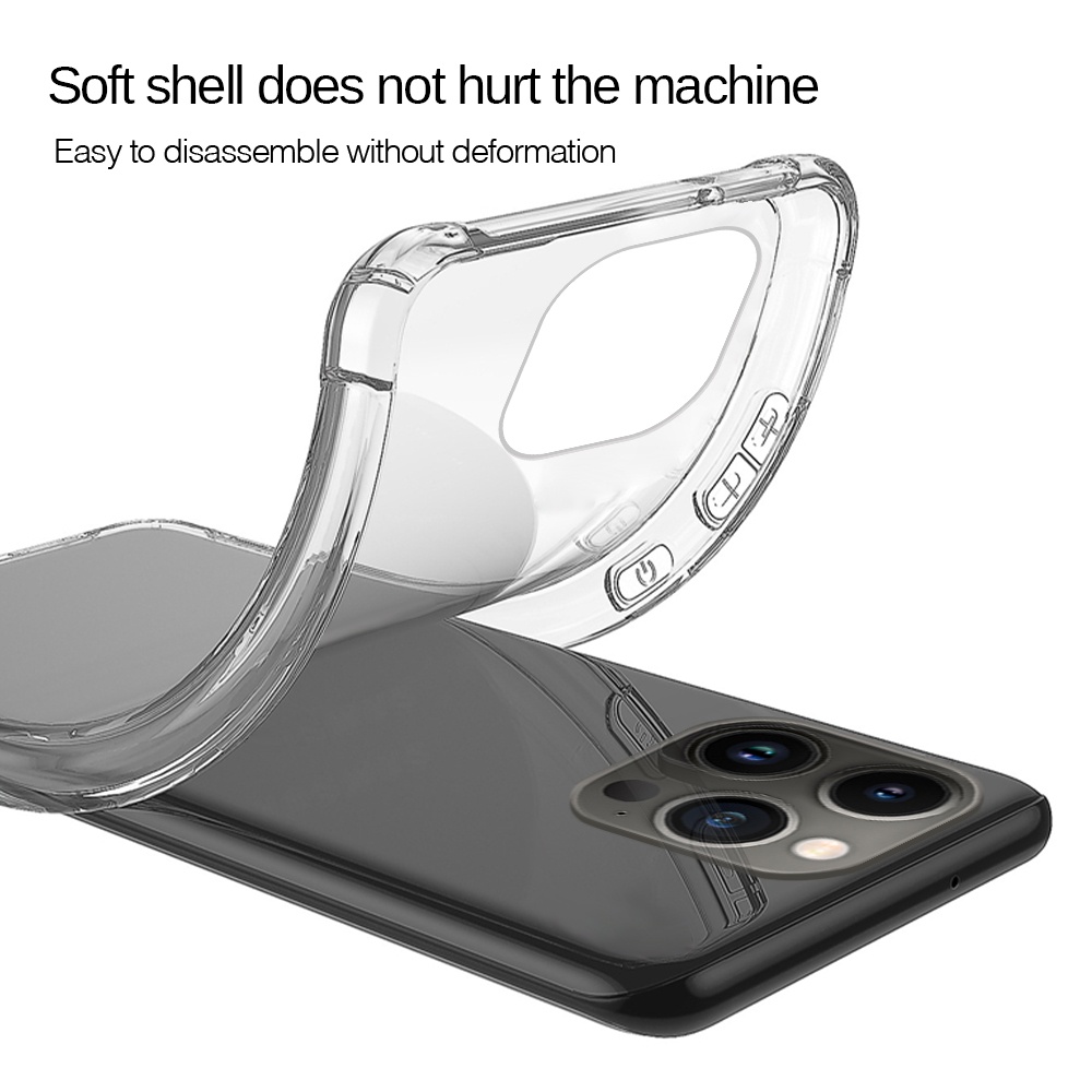1 Ốp Điện Thoại TPU Silicone Mềm Trong Suốt Siêu Mỏng Có Túi Khí Chống Sốc Cho IPhone 14 / 14Plus / 14 Pro / 14 Pro Max