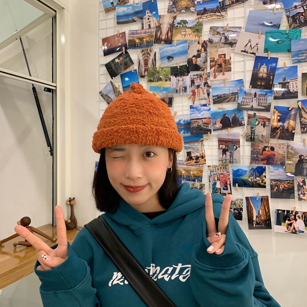 Nón lông cừu phong cách Nhật Bản dễ thương dành cho nữ