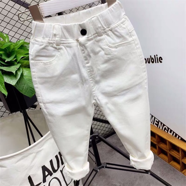 [ ORDER ] Quần jean trắng cho bé trai hàng QC loại 1