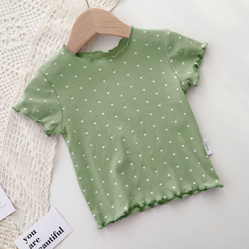 Bộ đồ ngủ họa tiết chấm bi phong cách phương tây thời trang mùa hè cho bé