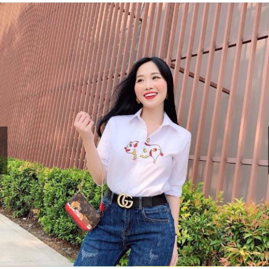 ÁO SƠ MI CÔNG SỞ NỮ IN HÌNH HEO XINH