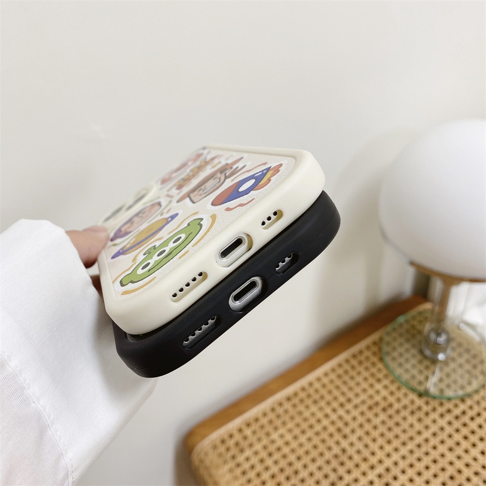 Ốp Điện Thoại TPU Mềm Phối Da Mặt Nhám In Hoạt Hình Toy Story Cho Iphone 11 7Plus 13 12 11 Pro Max X XS 12 13 XR