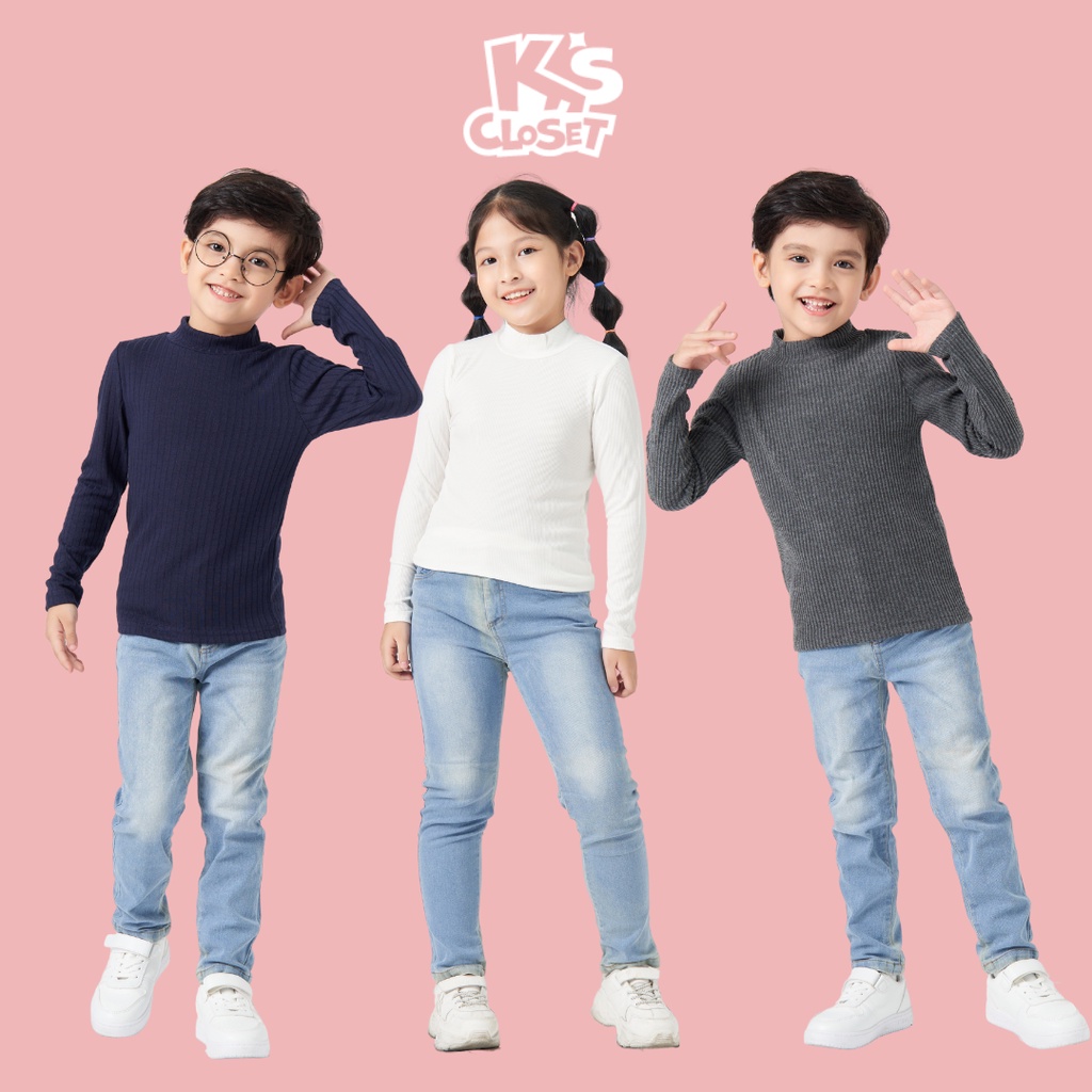 Áo Cổ Lọ Giữ Nhiệt Basic K'S CLOSET Len Tăm Cho Bé 2-14 Tuổi KT08TWF TMĐT