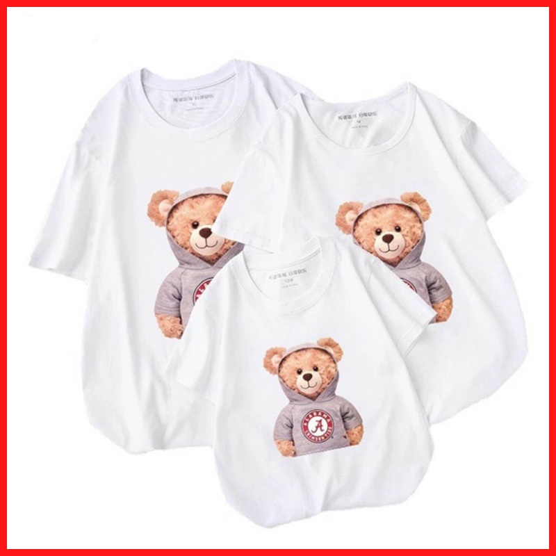 Áo Thun Mẹ Và Bé Gái In Giỏ Xách Con Cún Màu Trắng DLX