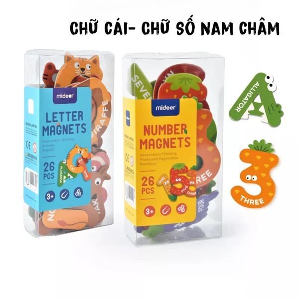 Bộ chữ cái và Bộ chữ số nam châm Mideer Letter Magnets Number Magnets