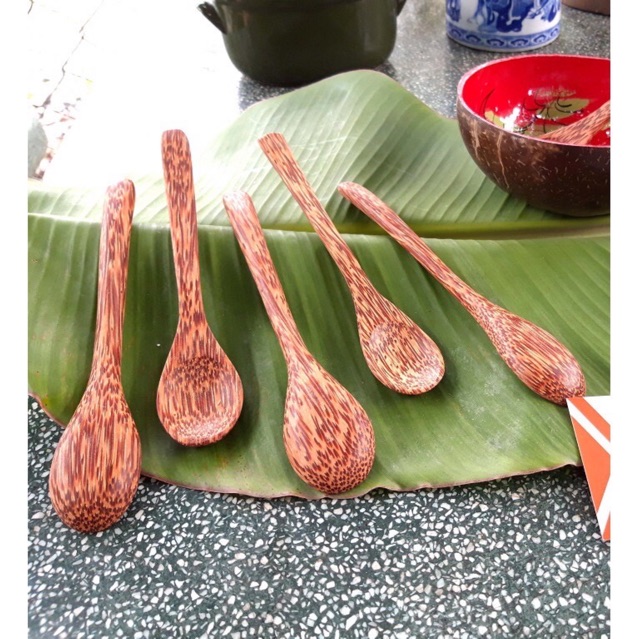 Muỗng gỗ - Thìa gỗ Dừa tự nhiên dùng làm bánh hoặc đảo sữa chua Kefir