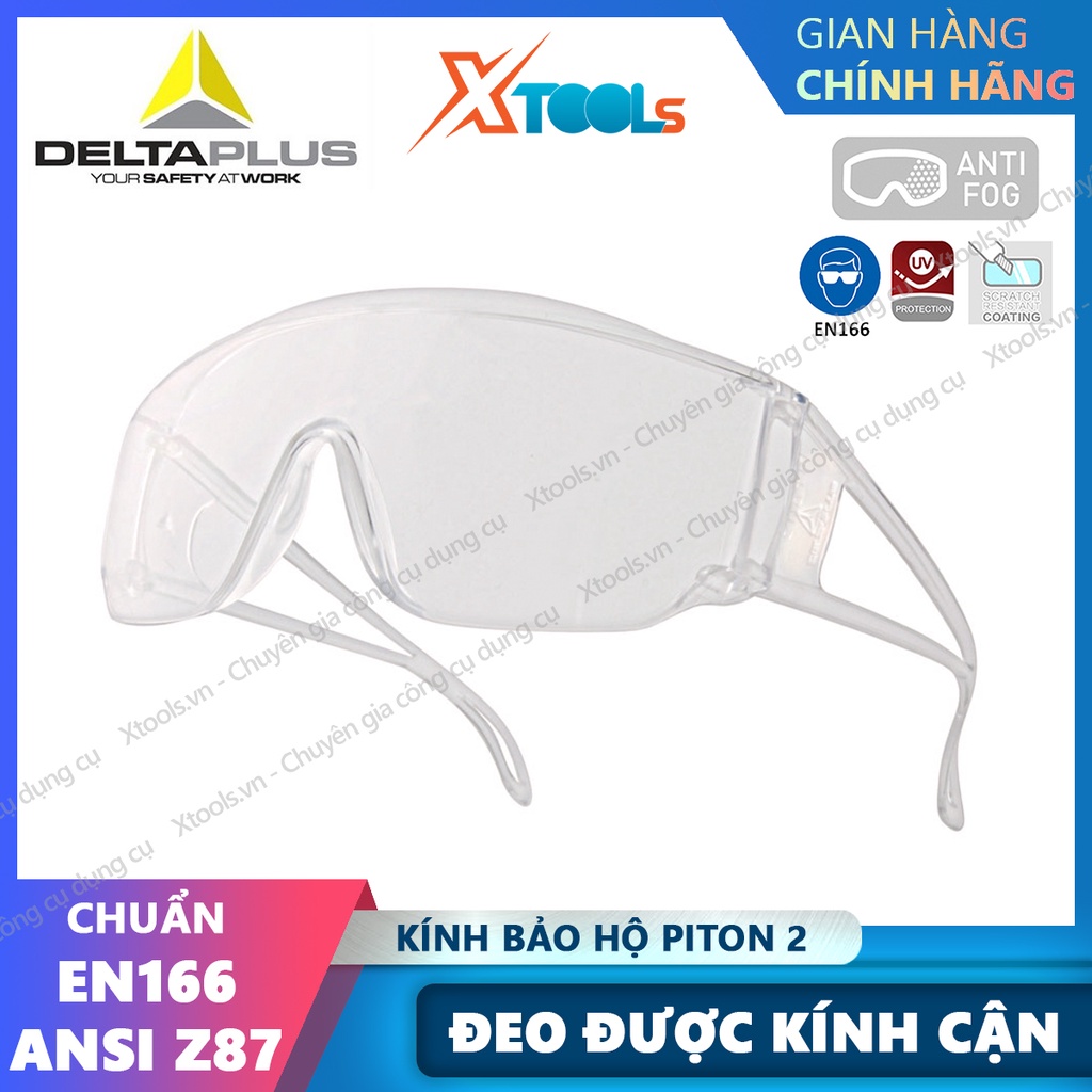 Kính bảo hộ Deltaplus Piton2 Kính chống bụi, chống tia UV, chống trầy xước,đọng sương, dùng trong lao động, đi xe máy