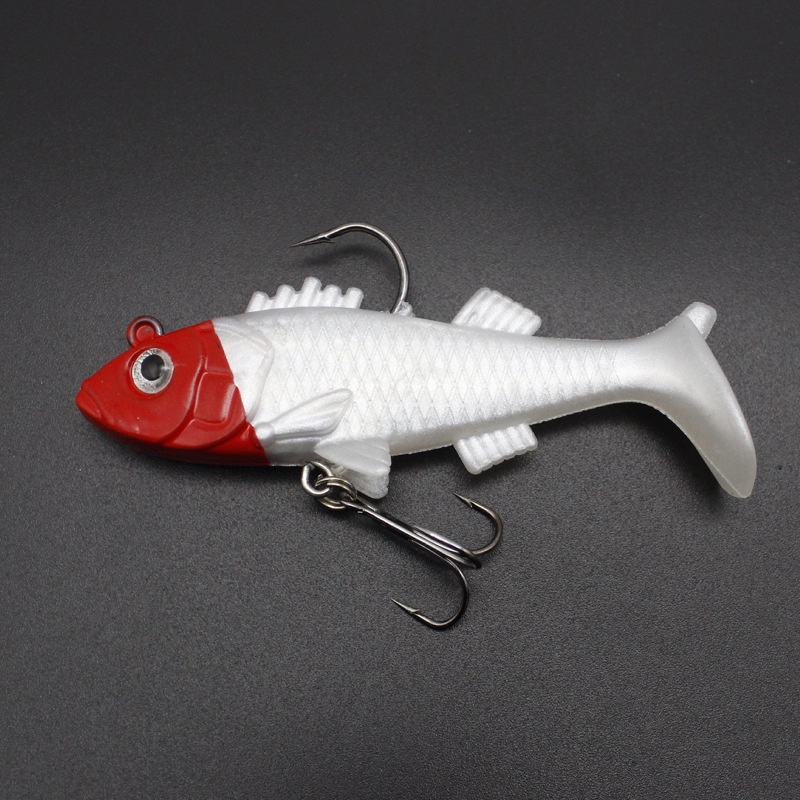 Mồi Câu Cá Giả Bằng Chì Mềm Mắt 3D Phát Sáng Trong Đêm 8g / 6.5cm