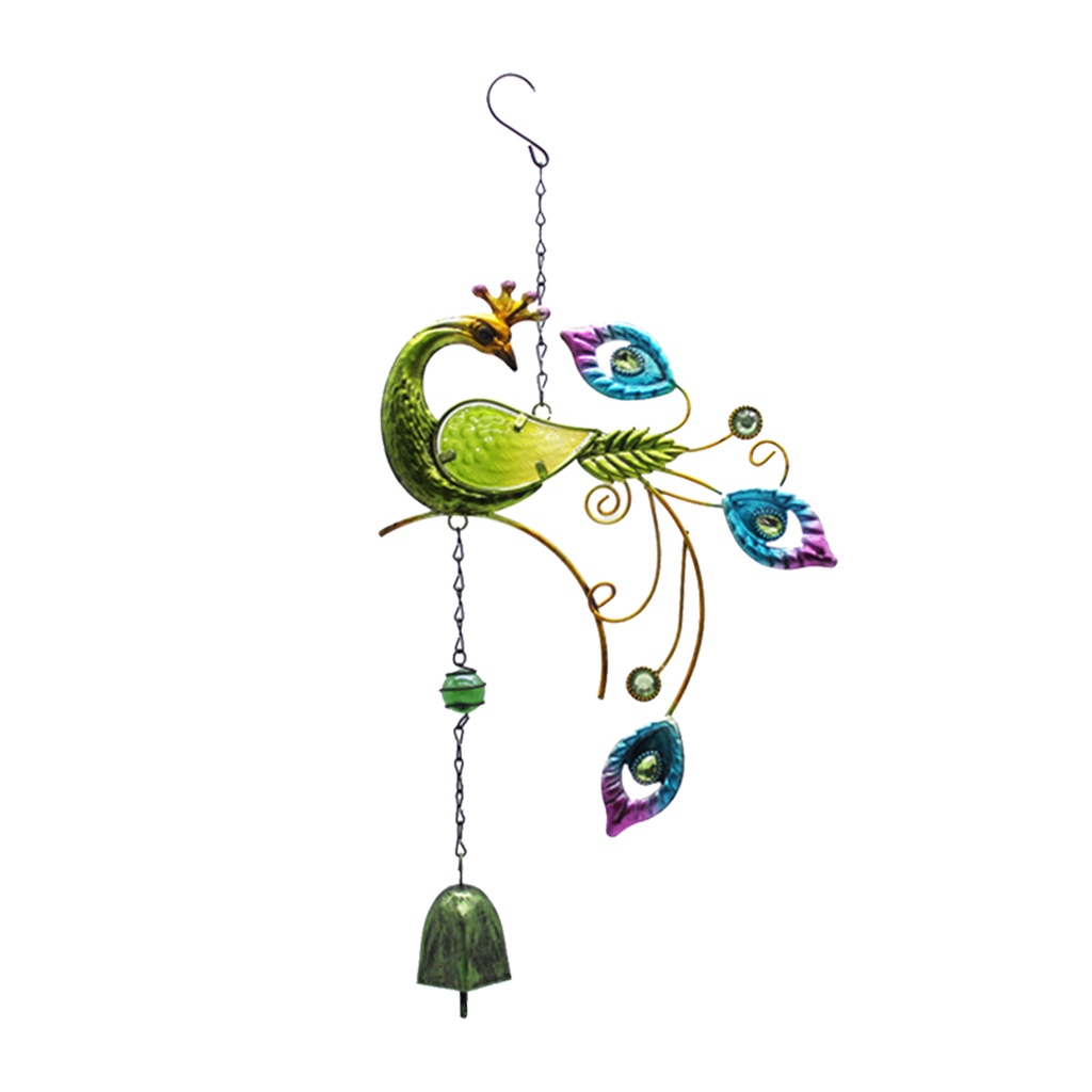 Chuông Gió Hình Chim Công Bằng Kim Loại Treo Trang Trí Sân Vườn