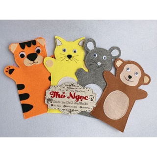 Cả bộ Nhân vật rối tay bằng nỉ theo câu chuyện- Đồ chơi bằng vải nỉ