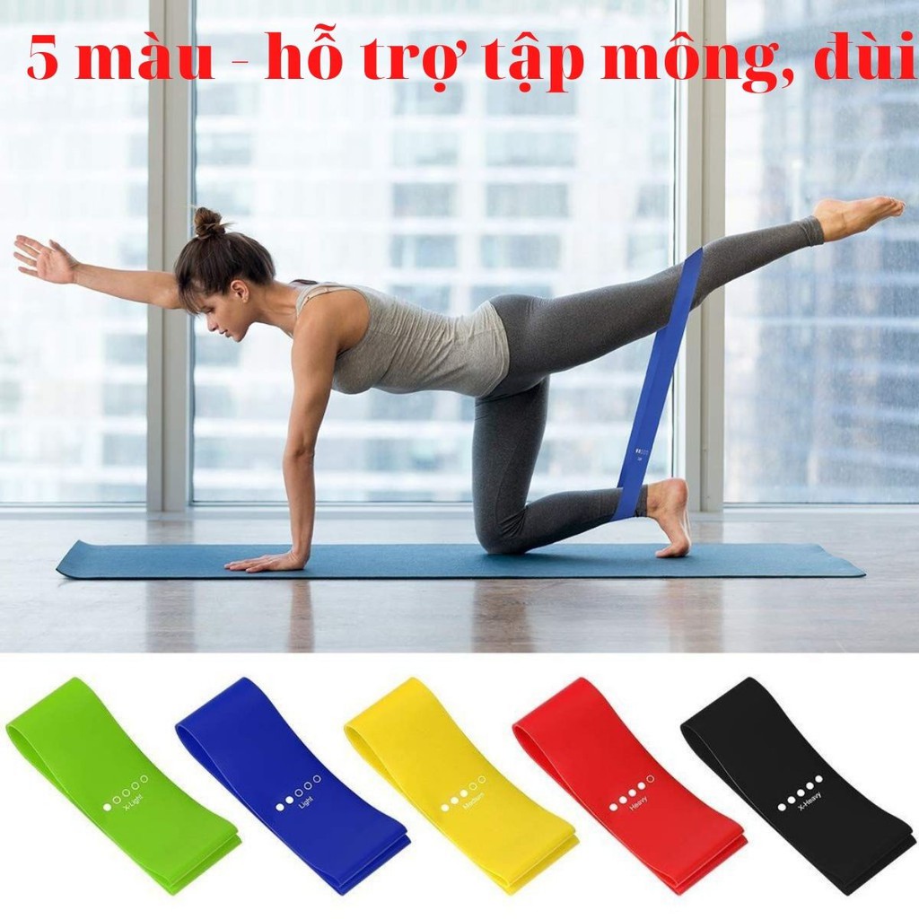 Dây Band Đàn Hồi Kháng Lực Hỗ Trợ Tập Mông Chân Đùi Siêu Bền