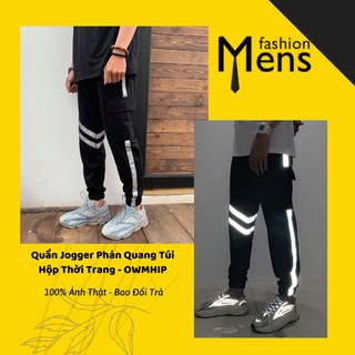 Quần jogger túi hộp phản quang - jogger nam chất dù thời trang