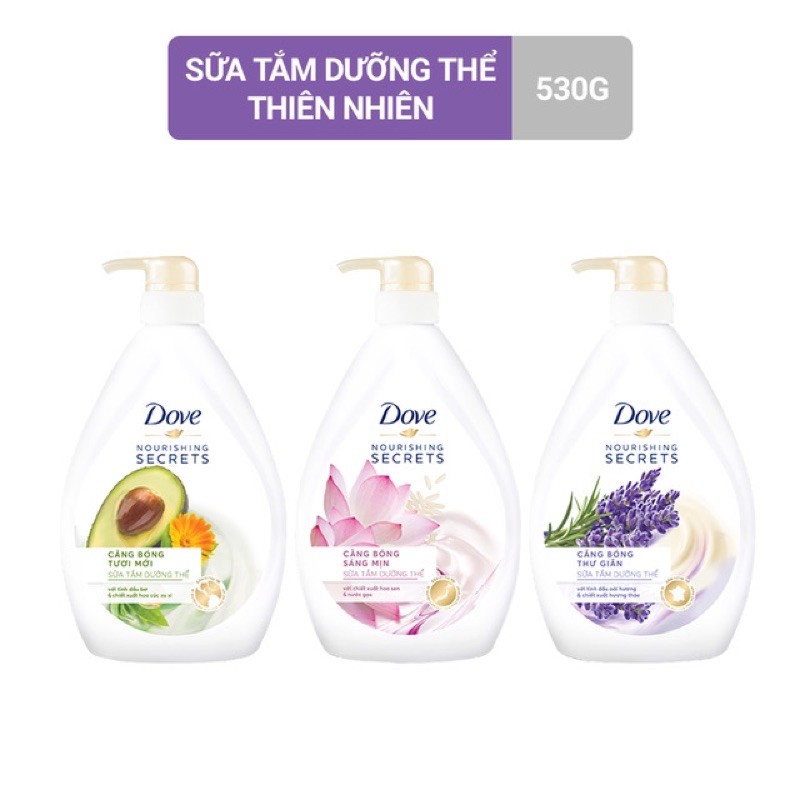 Sữa tắm DOVE 550g căng bóng tươi mới