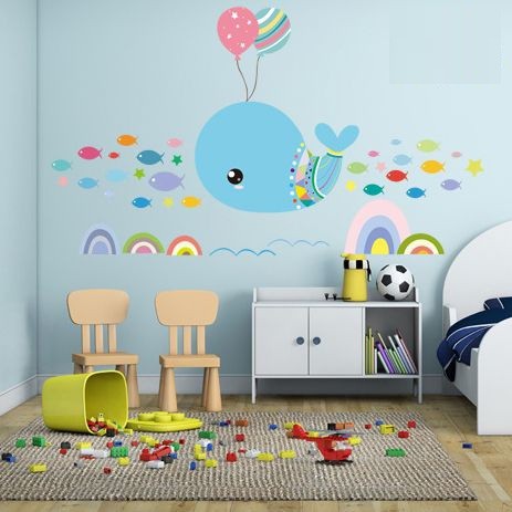 Decal dán tường Cá heo đại dương