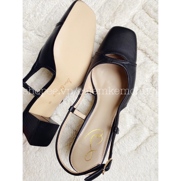 Giày sandal slingback SAM mũi vuông cut out
