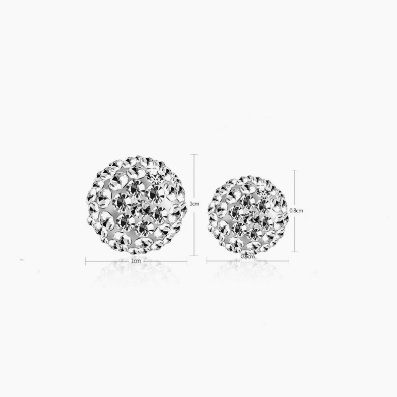 BÔNG TAI NỮ INOX KHOEN TRÒN TÒN TEN TRÁI CHÂU XOÀN TRẮNG  - đẹp, không đen