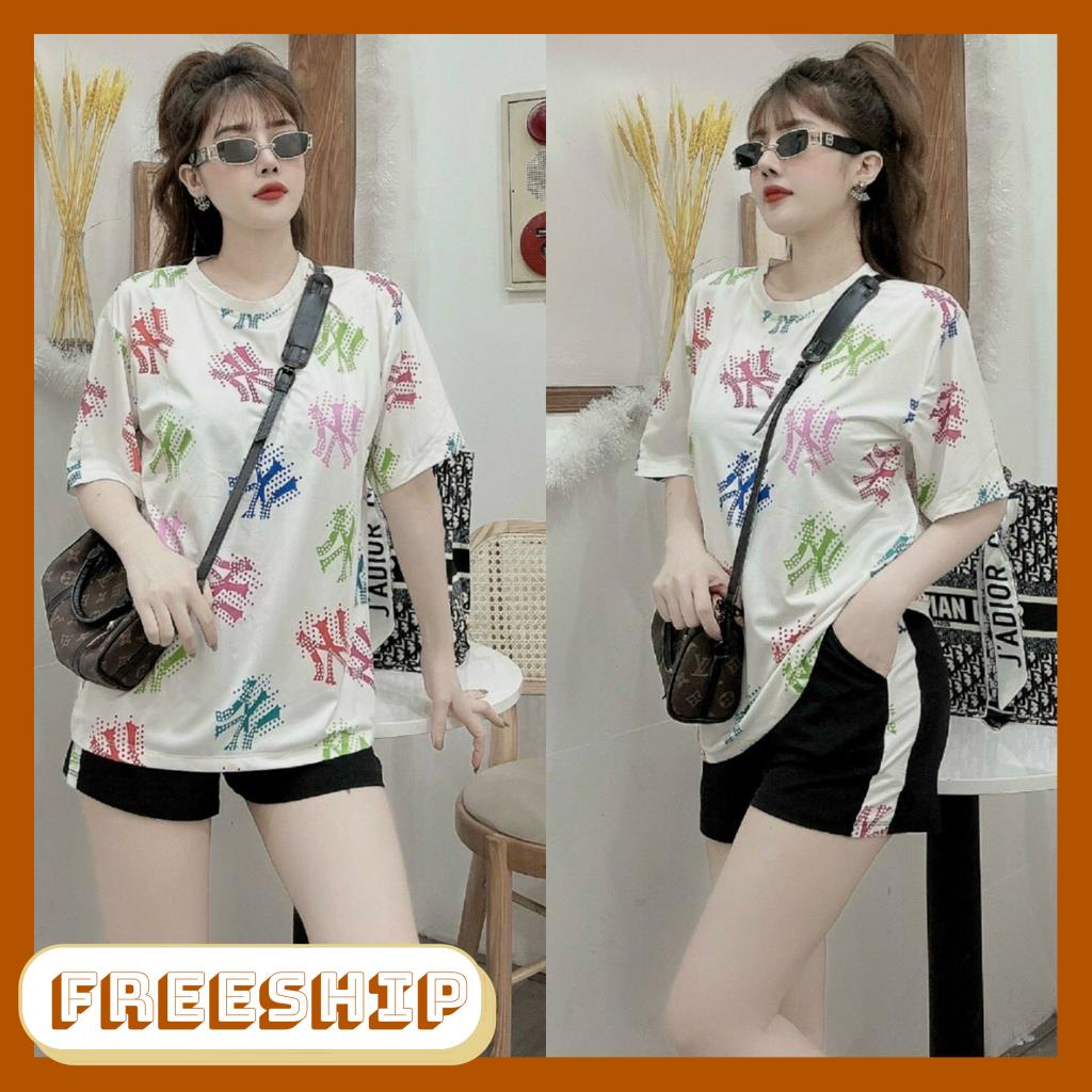 Bộ Đồ Thể Thao Nữ 🔆FREESHIP🔆 Đồ Bộ Thun Form Rộng Họa Tiết Chất Thun Cotton Đủ Size M L XL XXL.
