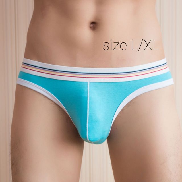 Quần lót nam sexy tam giác thun cotton lưng sọc ngang - Quần sịp nam cao cấp màu trơn thoải mái co dãn thoáng mát